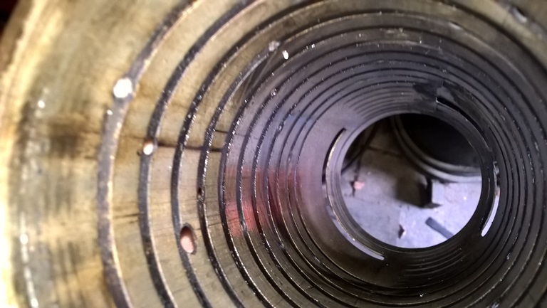 Inside the outer sleeve